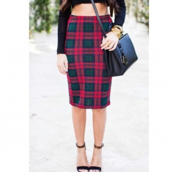 Topshop Dresses & Skirts - Topshop Plaid Pencil Skirt